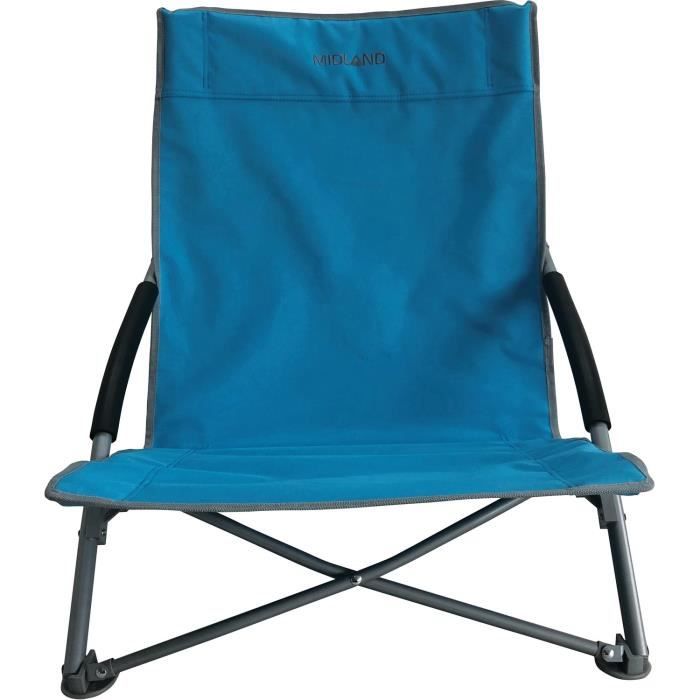 Chaise de camping Midland modele plage - bleu
