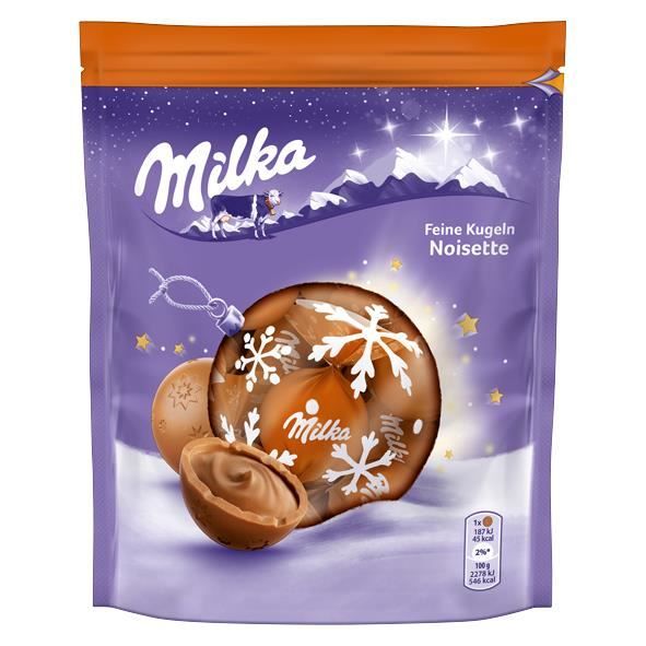 6x Milka Belles boules Noisette Noël Chocolat 90g