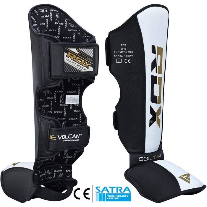 RDX Protège Tibia MMA Cuir De Vachette Boxe Pied Kick Boxing Muay Thai Arts Martiaux Karate