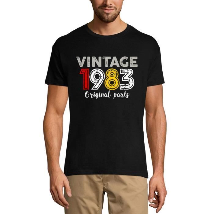 Homme Tee-Shirt Pièces D'Origine 1983 - Original Parts 1983 - 40 Ans T-Shirt Cadeau 40e Anniversaire Vintage Année 1983 Noir