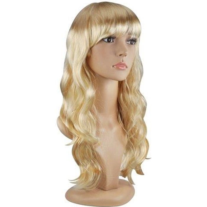 Perruque-Cheveux postiches blonde Long Crepele Pour les femmes, le Cosplay