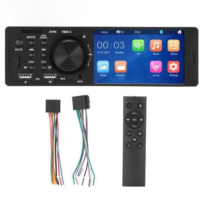 Autoradio voiture écran tactile stéréo lecteur MP5 4,1 pouces Caméra de recul 3006 + 4 LED