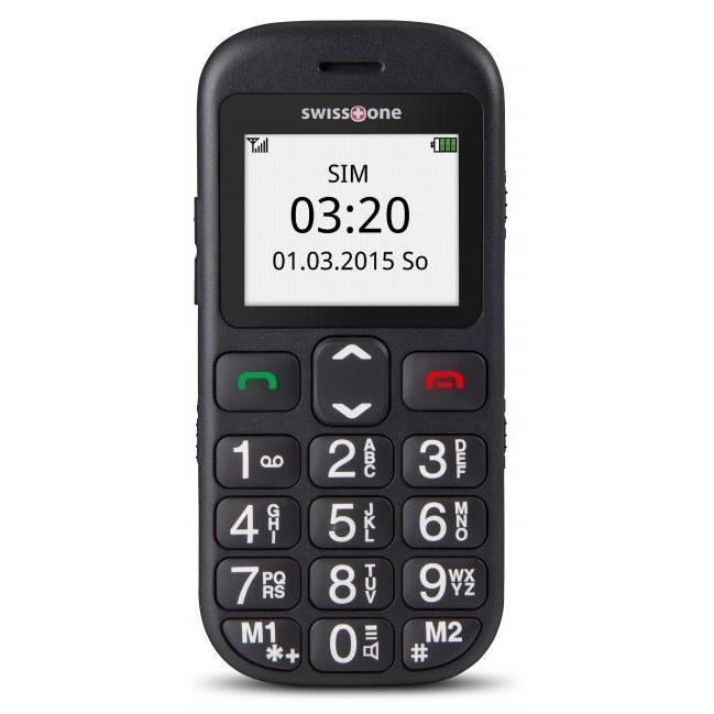 Swisstone BBM 320C, Barre, SIM unique, 4,5 cm (1.77-), Bluetooth, 600 mAh, Noir