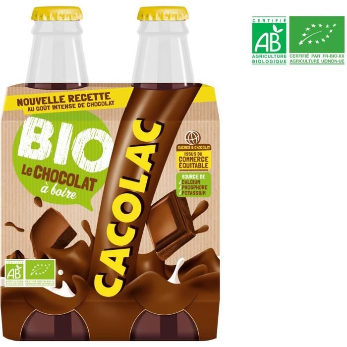 Lait chocolaté bio 4x20 cl Cacolac
