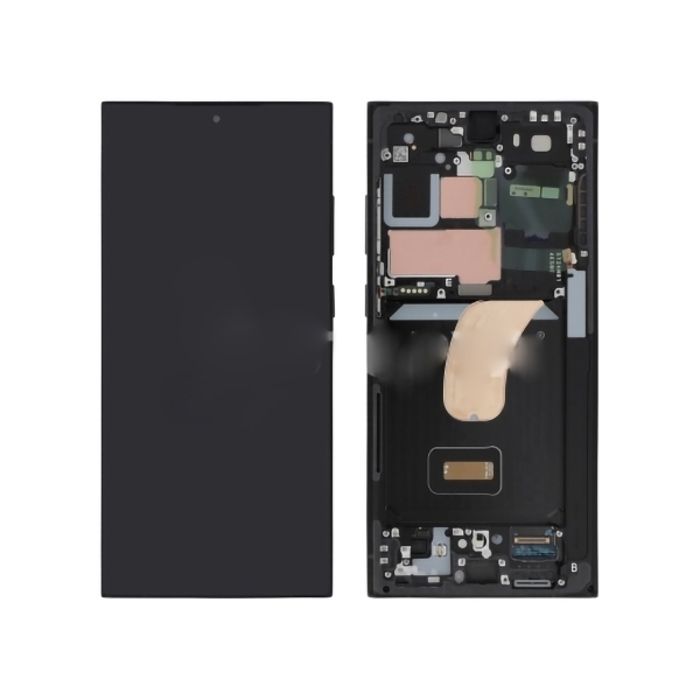 Original Ecran LCD & Vitre tactile Gris Assemblés Sur Châssis Pour