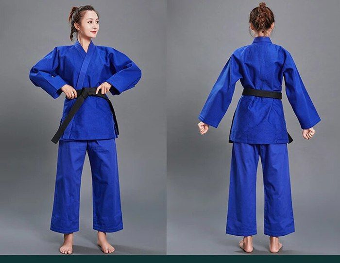 Costume De Judo Enfant 100-150 - Polyester/Coton, Set Complet (Veste, Pantalon, Ceinture)