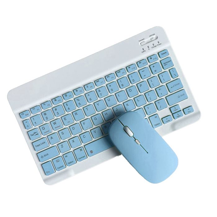 Ensemble clavier et souris Bluetooth rechargeables ultra fins et portables compatibles avec Android et Windows.