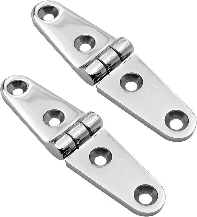 Charnières Inox Marine Poli - Pack De 2 - Pour Bateau, Camping-Car - Fixation Invisible
