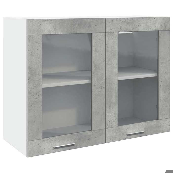 Meuble haut/Armoire en verre suspendue - VIDAXL - gris béton - 80x31x60 cm CC3305768