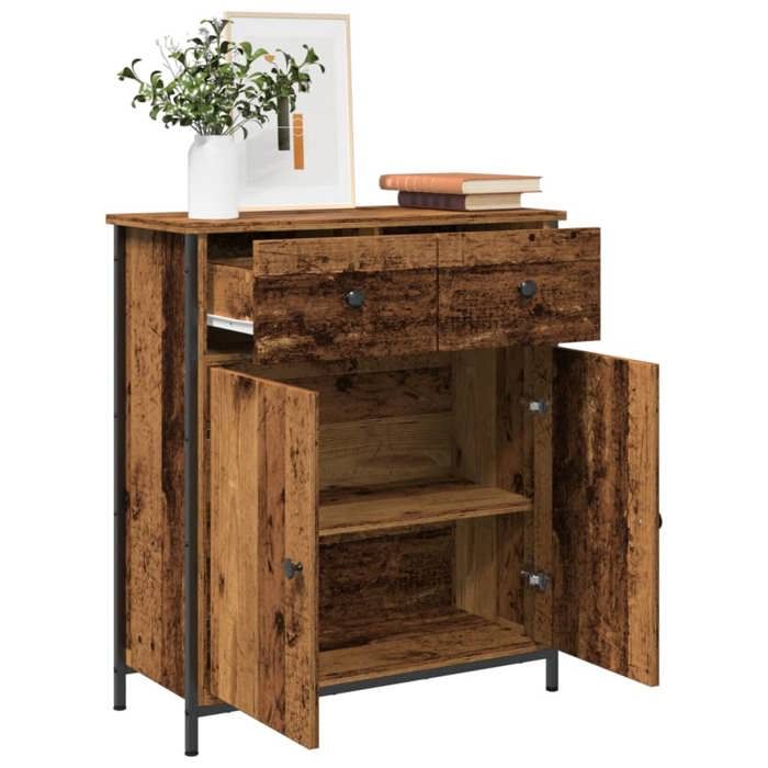 vidaXL Buffet vieux bois 70x41x56 cm bois dingénierie meuble buffet armoire de rangement de cuisine armoire de rangement 857470