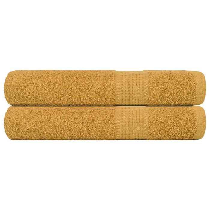 vidaXL Serviettes 2 pcs doré 100x200 cm 360 g/m² 100% coton serviette de plage serviette dinvité grande serviette de 136818