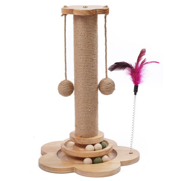 Arbre à chat jouet debout avec des balles suspendues PLUME