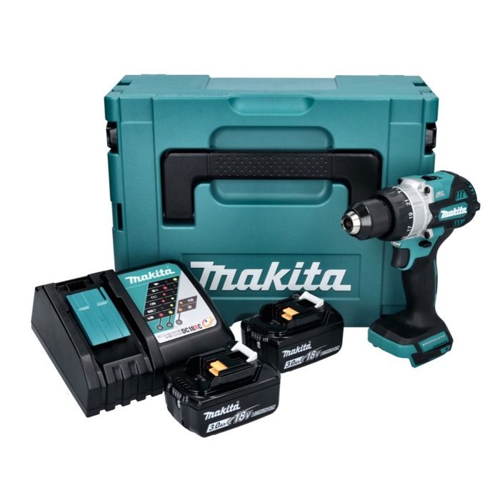 Makita DHP 486 RFJ Perceuse visseuse à percussion sans fil 18 V 130 Nm Brushless + 2x batterie 3 0 Ah + chargeur + Makpac - vue 2