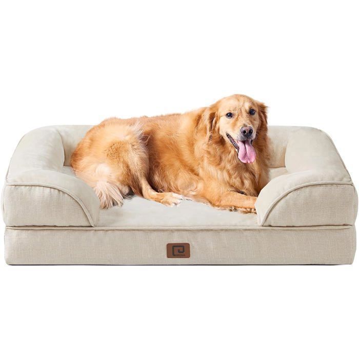 Panier Chien Grande Taille Mémoire De Forme - L 91x69 Cm, Housse Lavable, Antidérapant, Douillet