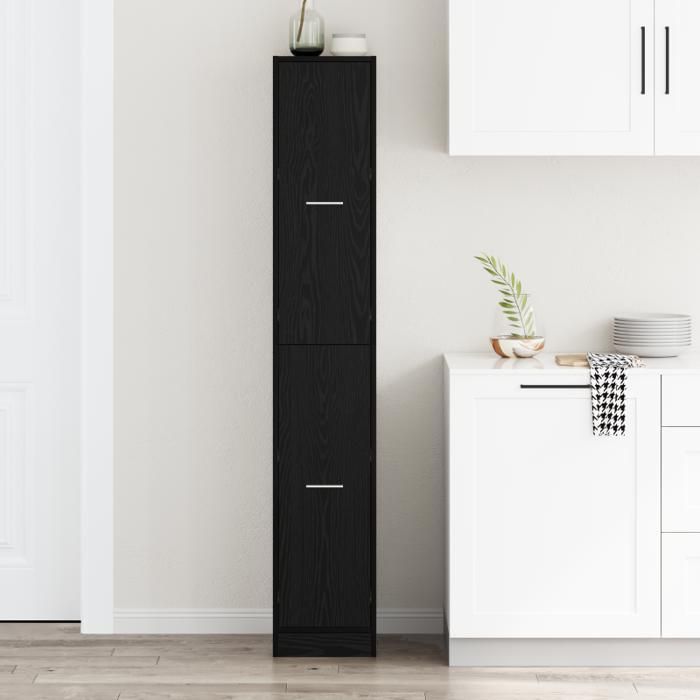 Cabinet d apothicaire Chêne noir 30x41x174 5 cm Bois d ingénierie