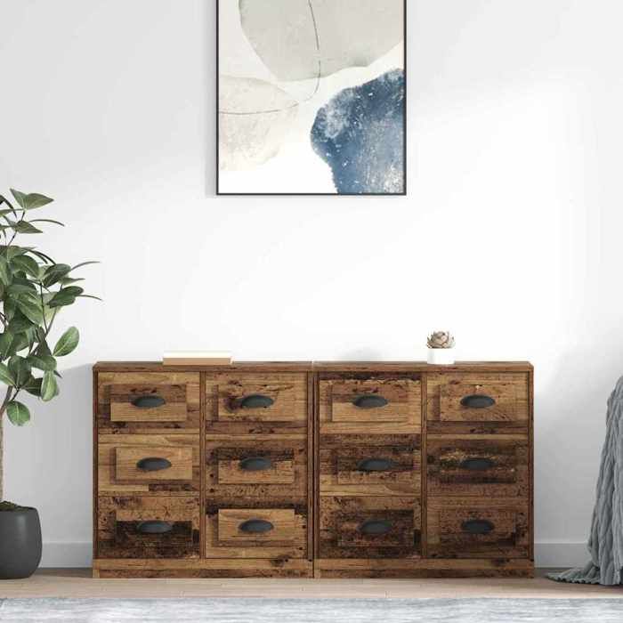 Moderne Buffets 2 pcsBuffet bahut - Commode/Buffet salon contemporain - Bois Ancien 70 x 355 x 675 cm Bois