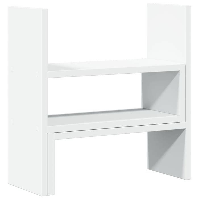 Organisateur de bureau réglable - vidaXL - Blanc - Bois dingénierie - 40x17x41 cm - Capacité totale 20 kg - Réglable