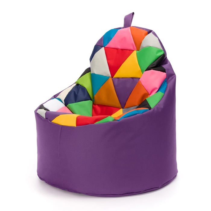 Pouf Fauteuil Patchwork Poire Extérieur Relax Tissu Imperméable Chambre Enfant Confort Violet Nc5 XL