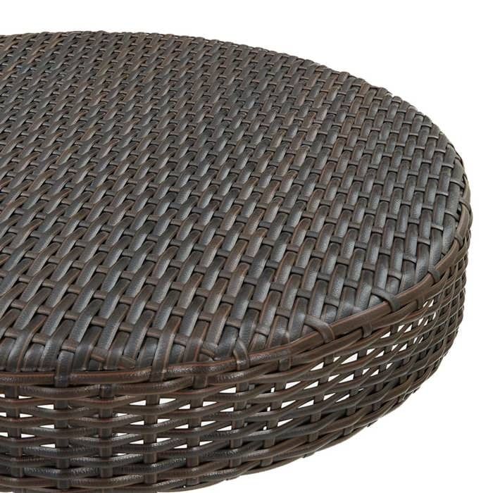 Black Friday Table à dîner de jardin BURKE 2/4 PERSONNES Marron 605x106 cm Résine tressée TTT546