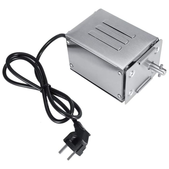 Moteur Tourne Broche de Barbecue Moteur Eléctrique en Acier Inoxydable Kit Rôtissoire Barbecue Charge Nominale 50-70k...