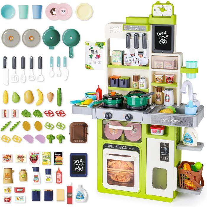 Trompette Enfants DeAO Cuisine De Jeu Pour Enfants Avec Lumière Sonore, Eau, Vapeur Et