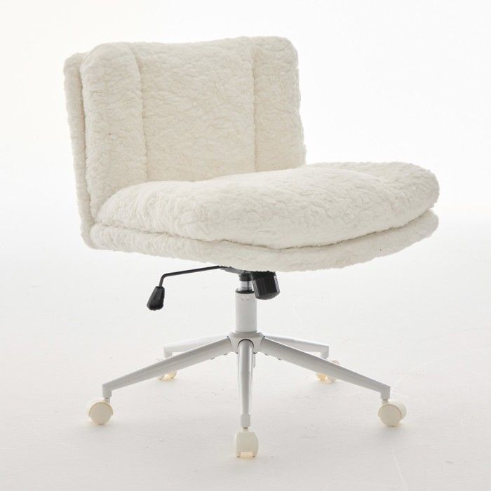 Chaise De Bureau Large 67 Cm Poils De Lapin Artificiels Base Métal Pivotante Réglable Chaise De Coiffeuse Crème 63x67x94cm Chaise De Bureau Large 67 Cm Poils De Lapin Artificiels Base Métal Pivotante Réglable Chaise De Coiffeuse Crème 63x67x94cm
