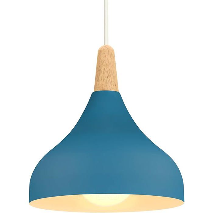 Lustre Suspension Rétro Suspension Luminaire Moderne Style Goutte Chapeau Plafonnier E27 Métal Lampe Bleu Oxford Pièce bleu LUSTRE