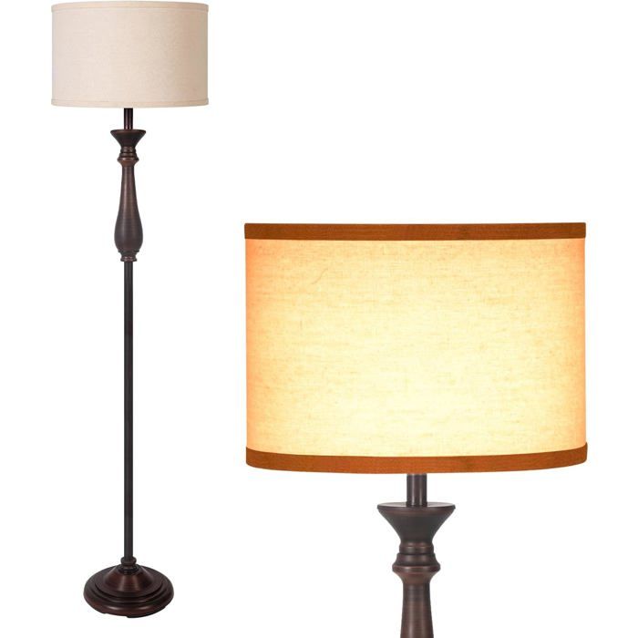Vintage Lampadaires 66.2 Pour Salon Lampe Debout De Hauteur Du Milieu Du Siècle Lampe Haute Perche Avec Abat-Jour En Lin La[IN120]