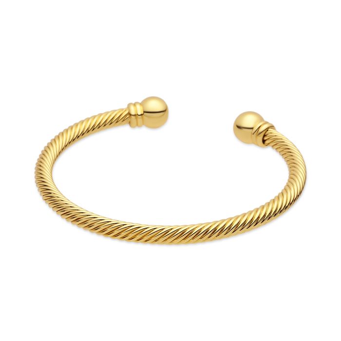 Bracelet - LUXENTER - Muha - Or jaune 18 carats (fini) - Diamètre 60 mm - Fermeture ouverte