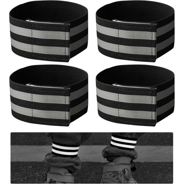 Bracelet de Sécurité Réfléchissant Cyclisme Bande de Bracelet Réfléchissant Réglable Brassard Securite Haute Visibilité Vélo Ru