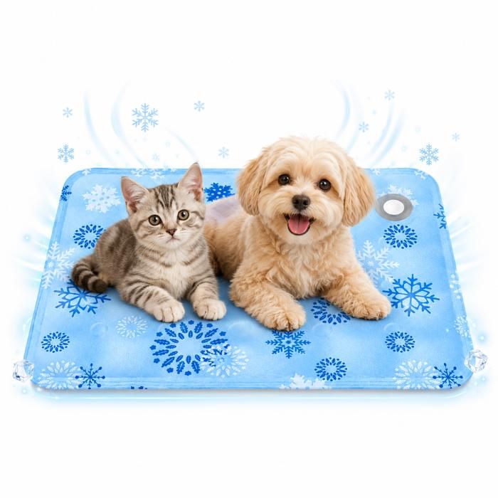 Tapis rafraîchissant pour animaux de compagnie-Tapis rafraîchissant pour chien et chat -Bleu