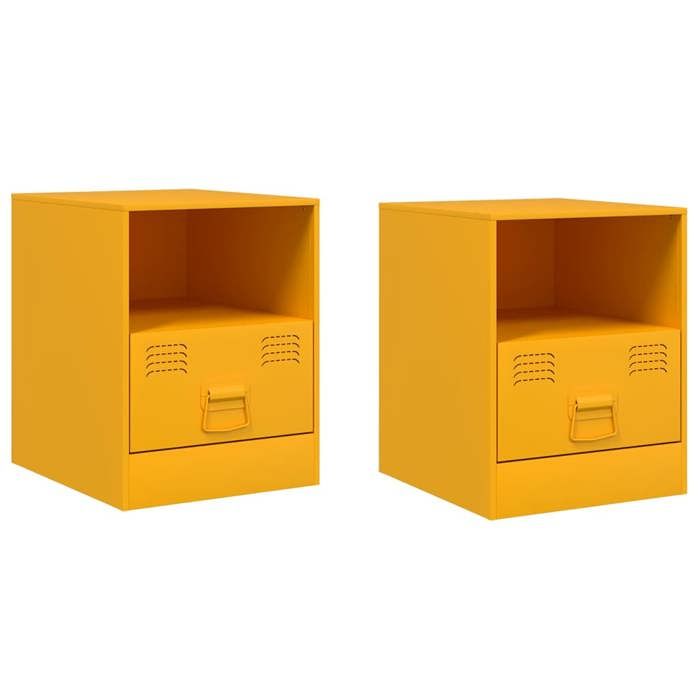 {Soldes d’été} - Jaune - (2 pièces)Tables de chevet modernes - jaune moutarde 345 x 39 x 44 cm acier - Cabinet de chevet EU69938737