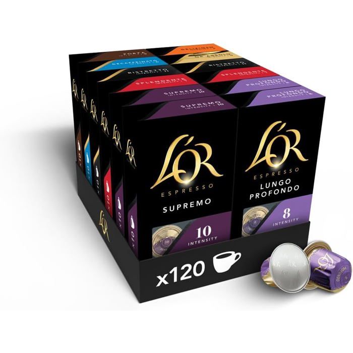 Espresso assortiment 8 variétés best sellers 120 capsules pack découverte café espresso multi-saveurs Espresso assortiment 8 variétés best sellers 120 capsules pack découverte café espresso multi-saveurs