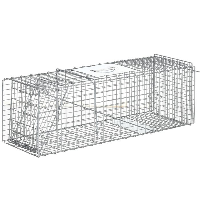 FSX Cage-piège pour rats souris et ragondins pliable en acier 93x31x34 5 cm argent