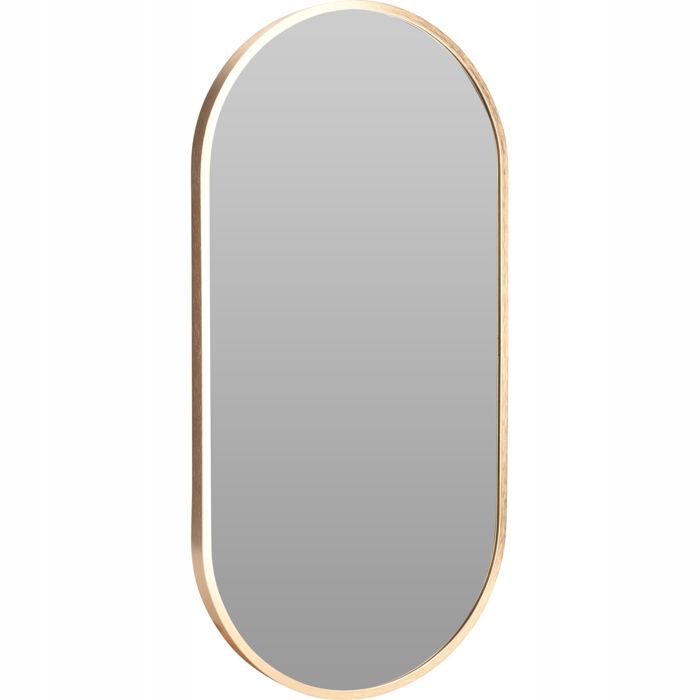 Miroir mural ovale avec cadre doré classique 30 x 60 cm