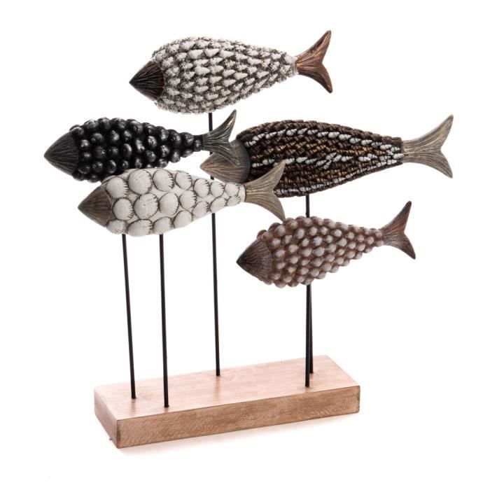 décoration - amadeus - poisson banc 40 cm - blanc - elégance - chic - motifs de coquillages