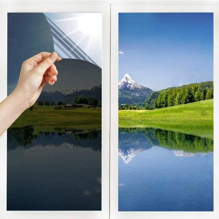 Film Miroir Autocollant Pour Fenêtre - Brise-vue, Isolation Thermique, Protection UV - Argenté