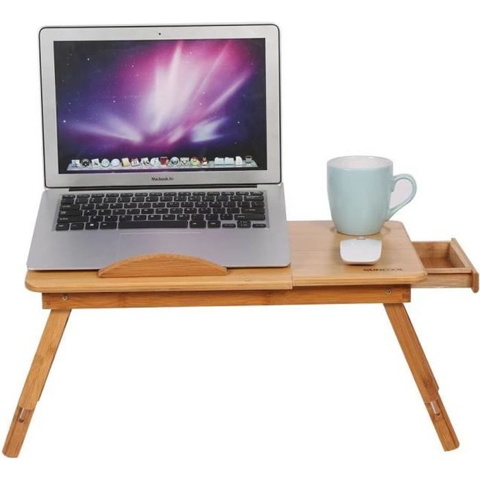 Table De Lit Table D Ordinateur Portable Reglable En Bambou Rack