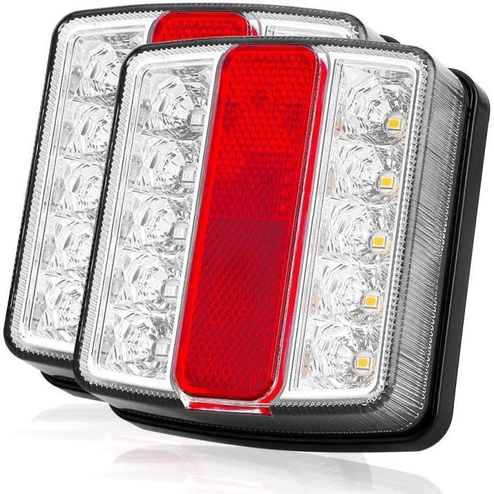 Feux Arrière Remorque Magnétique YUNYODA 12V - Kit Éclairage 7 Broches 7,5m Câble, Feux Stop Clignotants Camion Caravane