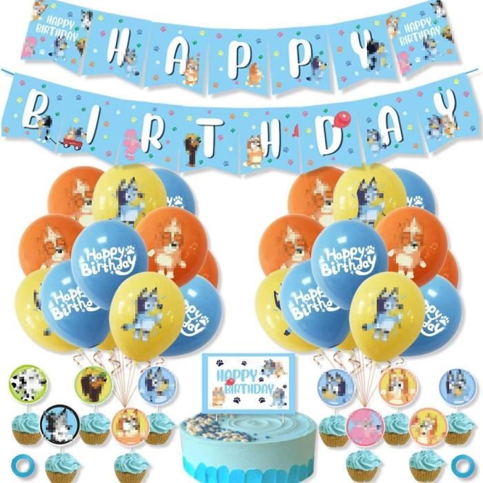 Bluey Party Supplies Lot de 16 fournitures de fête d'anniversaire