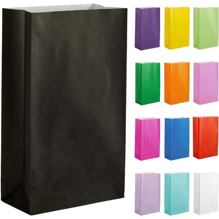SHIPKEY - Lot De 10 Sacs Cadeaux Noirs Avec Poignées - 20x10x28cm + Papier De Soie Inclus