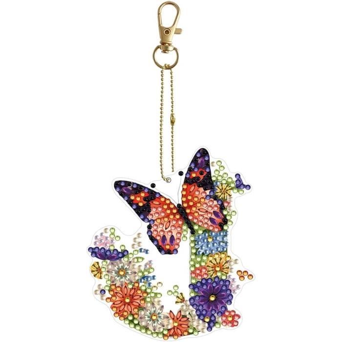 Starnearby Diamond Painting Porte Clé Lettres A-M, Porte-clés de Peinture Diamant Bricolage, Broderie Diamant Porte Clef Double Face, Peinture Diamant Porte Clef Pendentif Cadeau