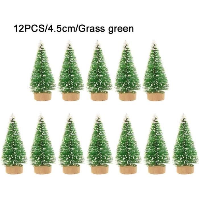 Lot De 9 Mini Sapins De Noël Artificiels Avec Neige - 10, 15 Et 20 Cm - Décoration De Table, Vitrine, DIY