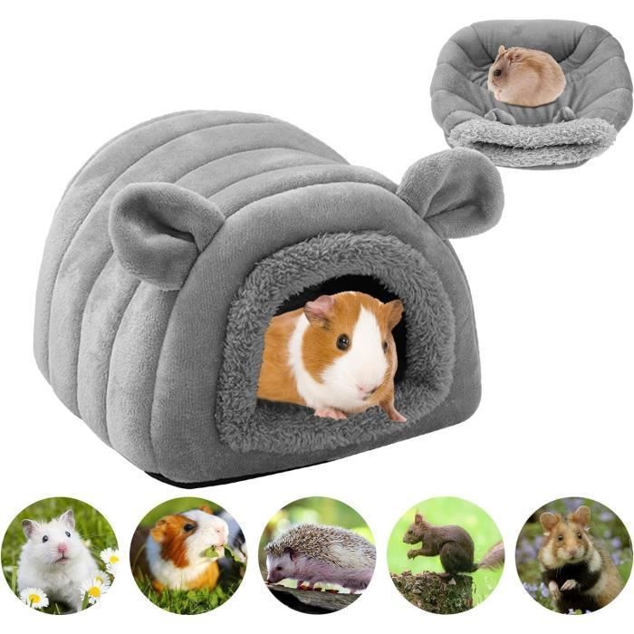 2 Pcs Maison De Lit Pour Animaux Compagnie Hamster En Peluche Cochon D'inde