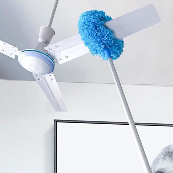 9PCSPlumeau Poussiere Telescopique, Lavable,Tete de Loup Telescopique, Rétractable jusqu'à 245 cm, adapté aux Interstices du Plafond, aux Ventilateurs de Plafond et aux Toiles d'araignées