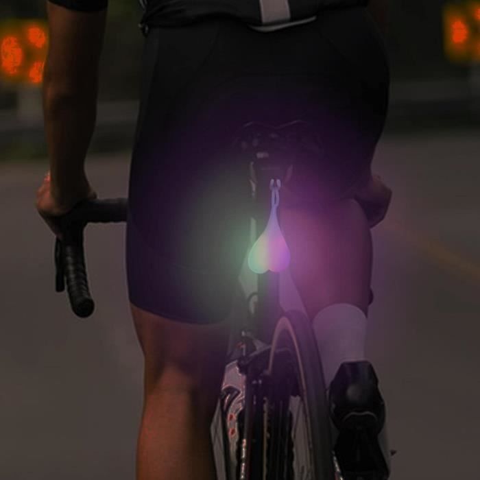 Feu Arrière Vélo LED Cœur Silicone - Lumière Rouge Étanchéité + Modes Clignotant/Fixe - Sécurité Nuit