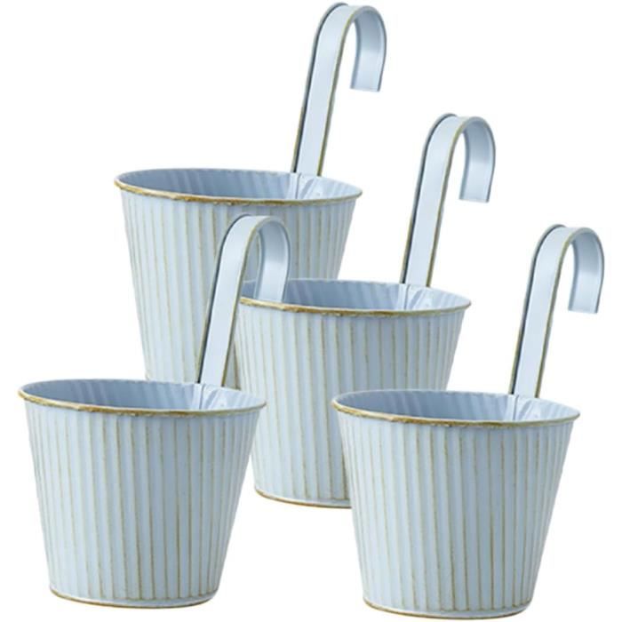 Lot De 2 Pots De Fleurs Suspendus En Fer Forgé YLSZHY – Noir, Style Vintage – Avec Chaîne – Pour Intérieur, Jardin, Balcon, Terrasse