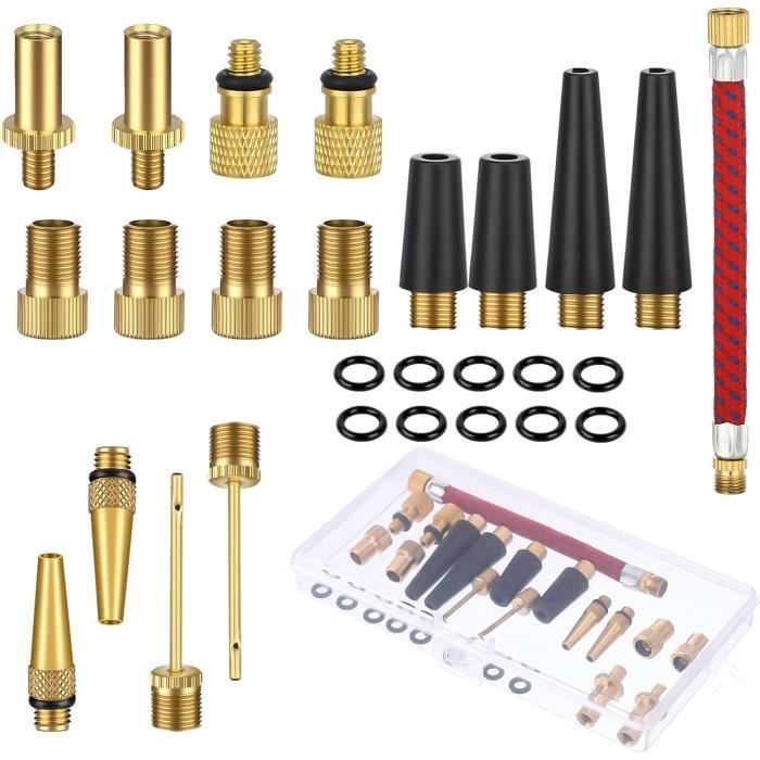 Adaptateur Valve Vélo Français - Lot De 4 - Alliage Aluminium - Conversion Valve Qualité Supérieure - Neuf