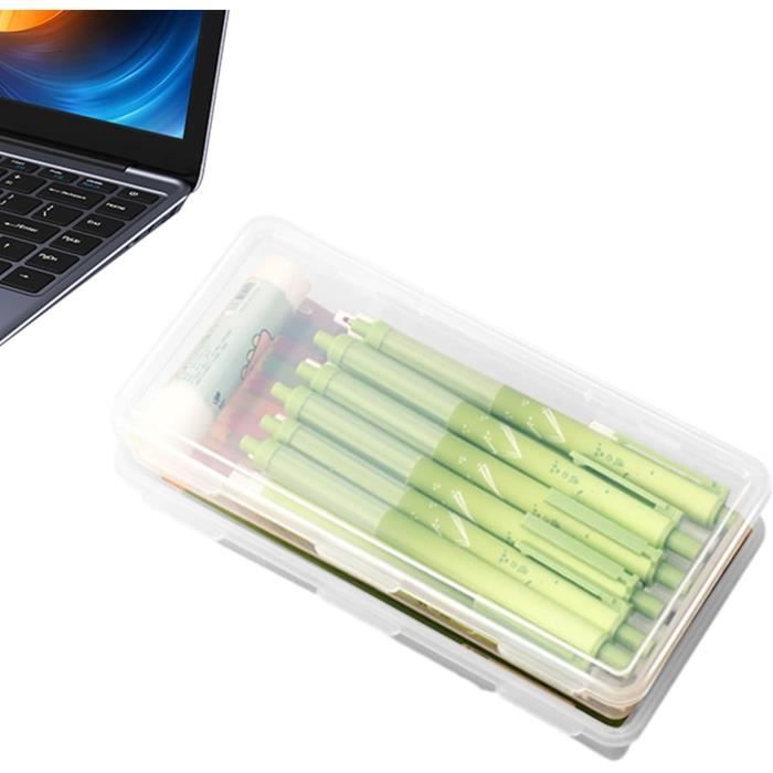 Trousse À Crayons Transparente Avec Anneau De Traction Pour Fournitures