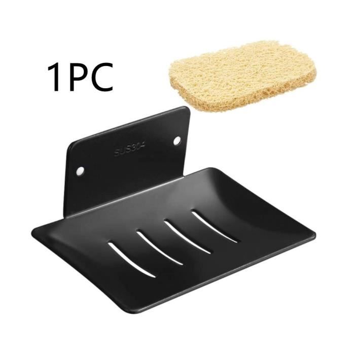 Ulable Porte-Savon Double Couche Céramique & Acier Inox 304 Noir – Auto-Drainant, Anti-Moisissure, Design Élégant Salle De Bain